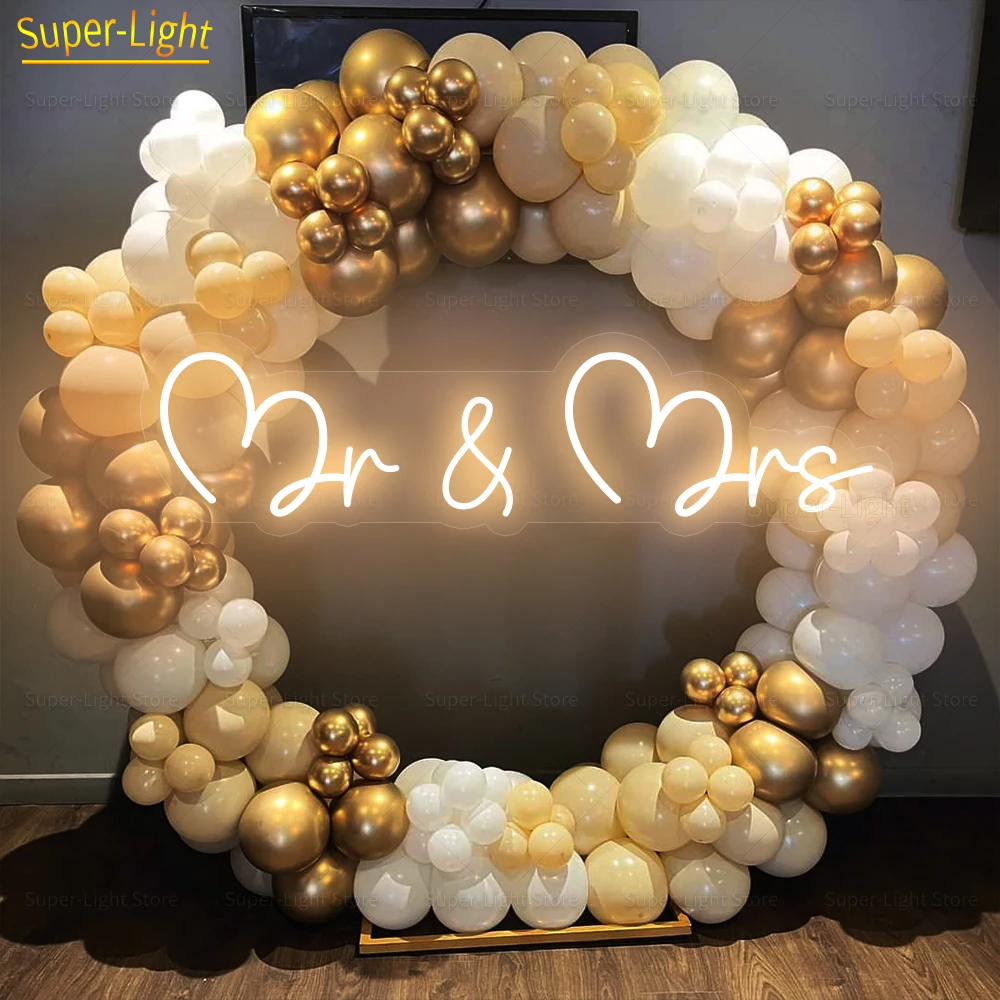 personalizado grande led acrilico sinais de neon sr e sra luz do casamento carta placa lampada de decoracao da parede do fundo luz do partido 75cm 30 polegadas 01