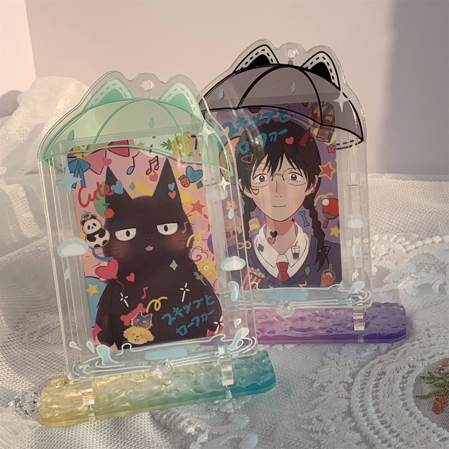 3 Inch Photocard Holder Transparent Acrylic Photo Card Badge Cover ID Card Protective Sleeve Keychain Portable Kpop Idol Bag