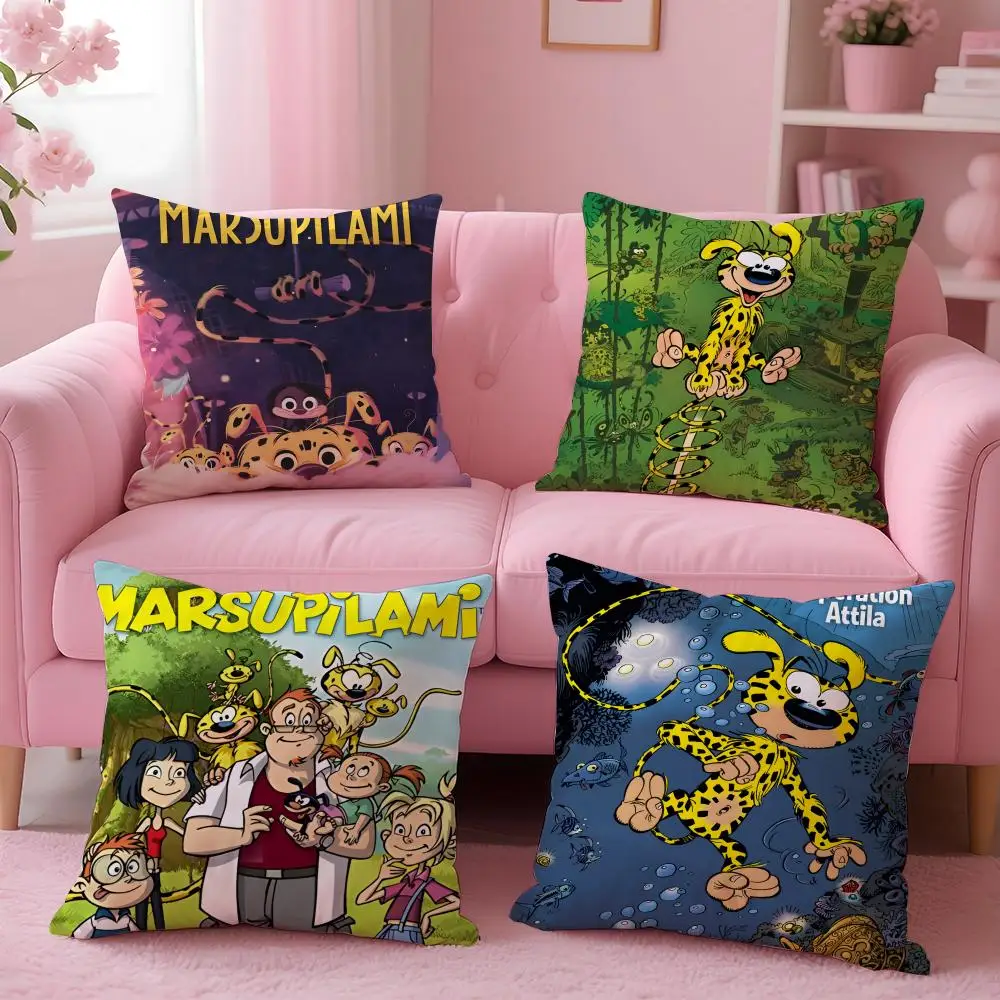 cartoon Marsupilami Cushion Cover Cushion Cover Set 4Pcs 50x50 45x45 40x40 Pillowcase Decorative Sofa Home Decor