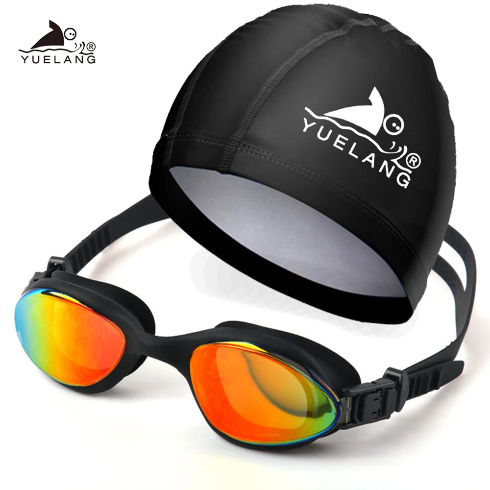 Profession Swimming  goggles set Bathing cap earplugs Waterproof Anti-fog Goggles Adult Professional Swimming Glasses Anti-UV