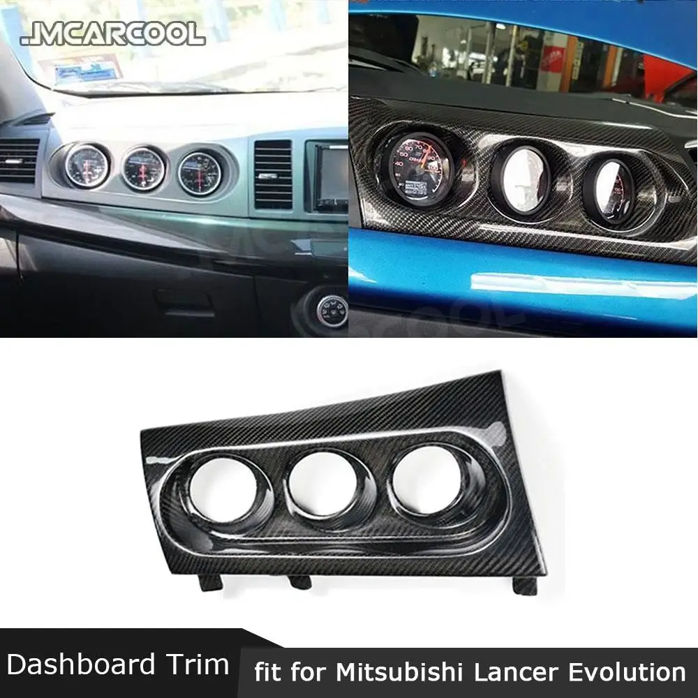 Carbon Fiber Car Triple Gauge Pod 3 Holder Dash Mount Meter Cover For Mitsubishi Lancer Evolution EVO 10 EVO X M7 2008-2012