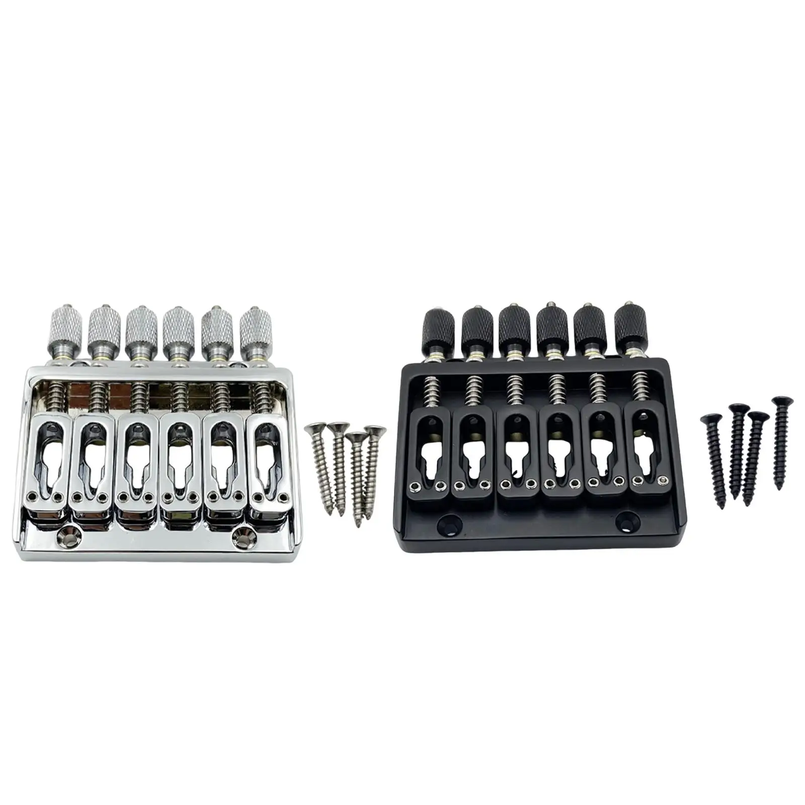 Electric Guitar Headless Bridge Easy Install Zinc Alloy Fixed Saddle Tailpiece Replacement Part for Guitar Repair
