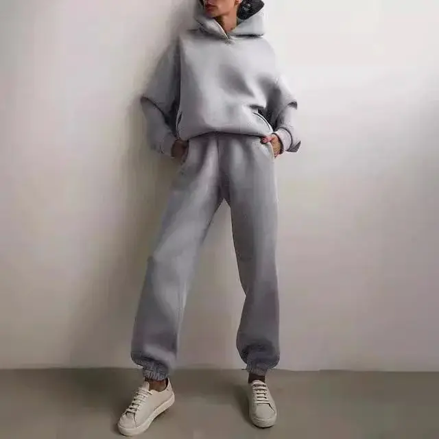 

Women's Two-Piece Pant Sets Thi Hooded Sweatirts Cusizable Design Comfortable Casual Outfits Full Set Cusization