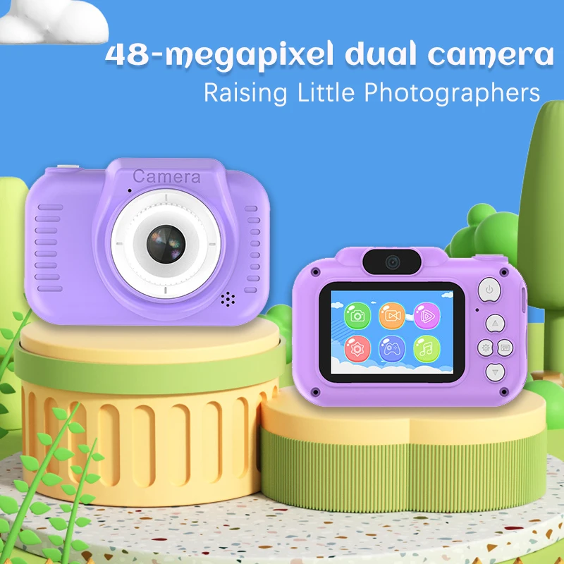 Kinder Mini Cartoon Vintage Digitale Camera 2 Inch Kleurendisplay Outdoor Camera Slr Camera Speelgoed Kinderen Verjaardagscadeau Kinderen Speelgoed