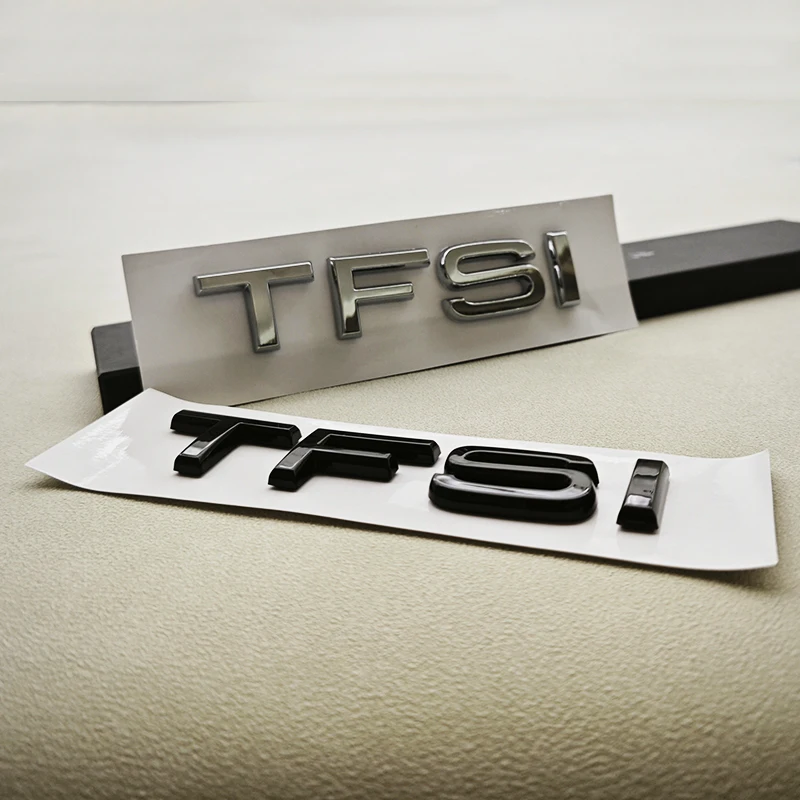 1 قطعة ثلاثية الأبعاد ABS كروم لامع أسود شعار TFSI سيارة الخلفي شعار ملصق لأودي A1 A3 A4 A5 A6 A7 A8 S3 S6 Q3 Q5 Q7 TT RS اكسسوارات