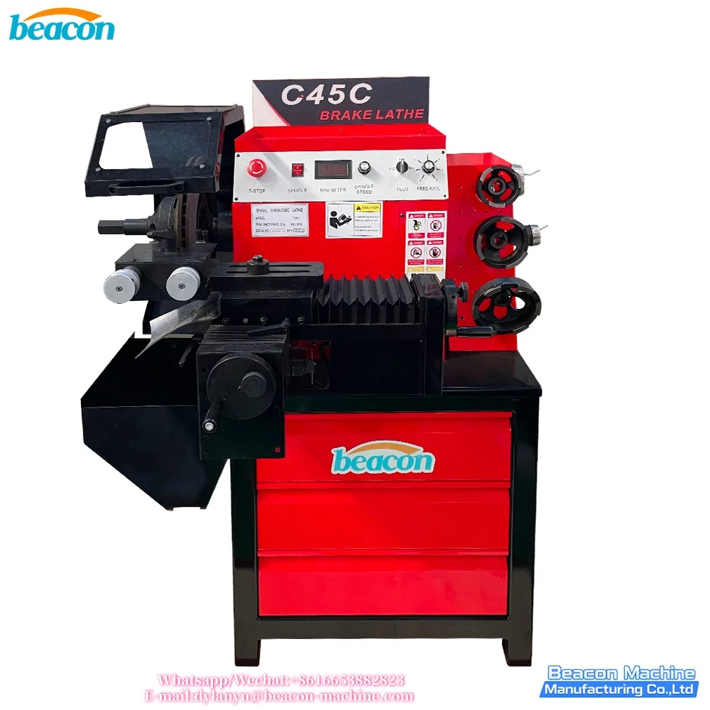 Brake Disc Lathe Machine C45C Dual Face Simultaneous Turning Brake Drum Disc Repair Lathe for Small & Medium Vehicles
