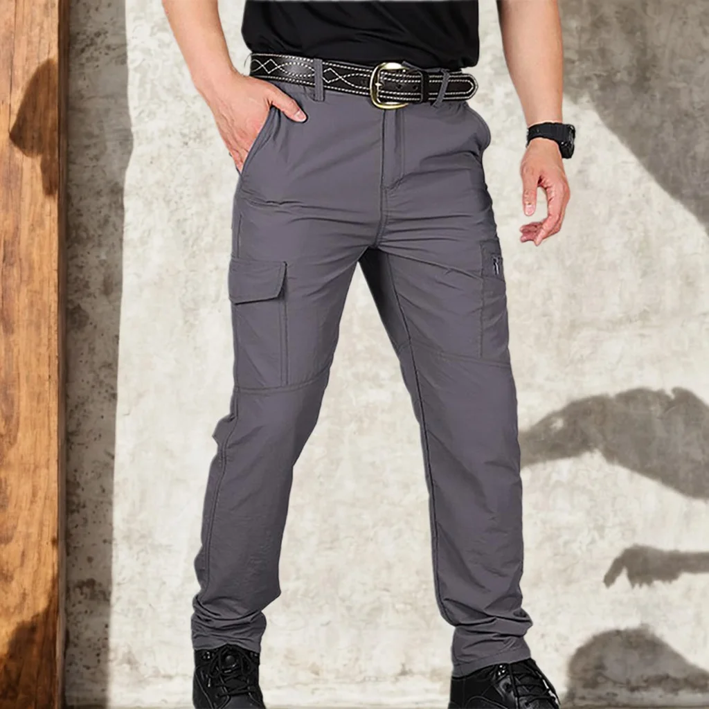 

2025 Men Cargo Pants Summer Tactical Work Trousers Lightweight Waterproof Pants Quick Dry Breathable Outdoor Training Workwear