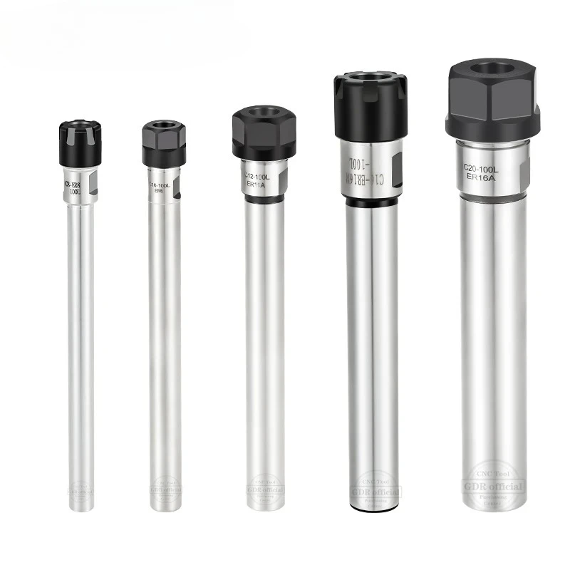 High precision 0.008mm ER extension rod C6 C8 ER8 ER11 ER16 Chuck Deep Processing Straight Shank Extension Rod Collet ER A M nut
