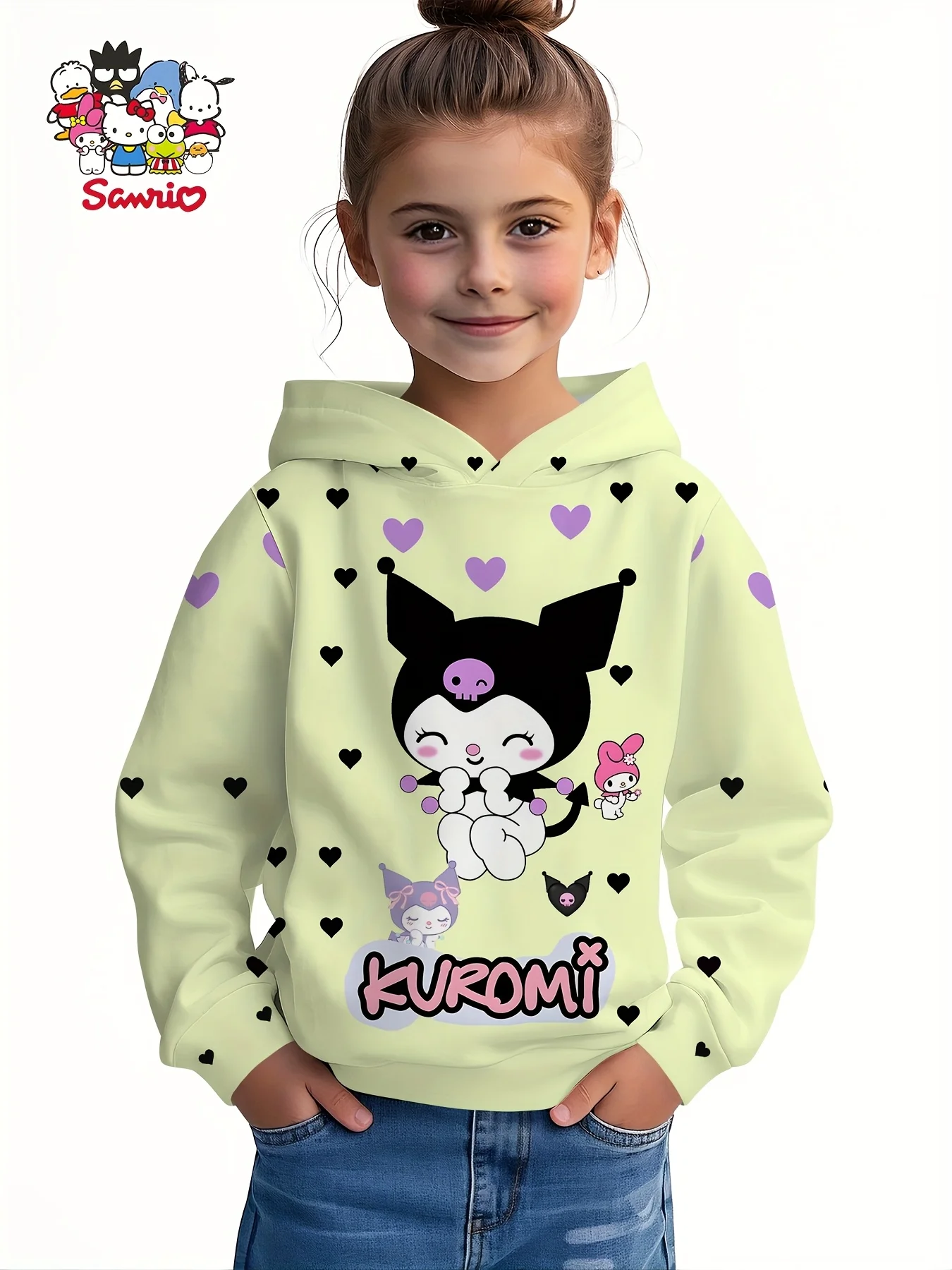 3D مطبوعة Kulomi مقنعين لطيف الكرتون مقنعين الرياضة سترة طويلة الأكمام طوق ملابس كاجوال الفتيات الكرتون الأزياء مقنعين Sw