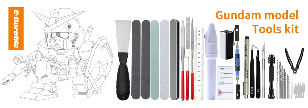 42 in 1 Modellbau Werkzeugset Combo Zubehör Kit geschnittene Pinzette Zange für Gundam Militär Hobby DIY Schleifen Polier bohrer – Detail 12