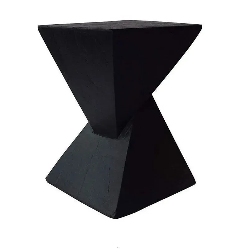 Nordic minimalist magnesium oxide coffee art  living room sofa imitation wood grain edge table creative bedroom bedside table