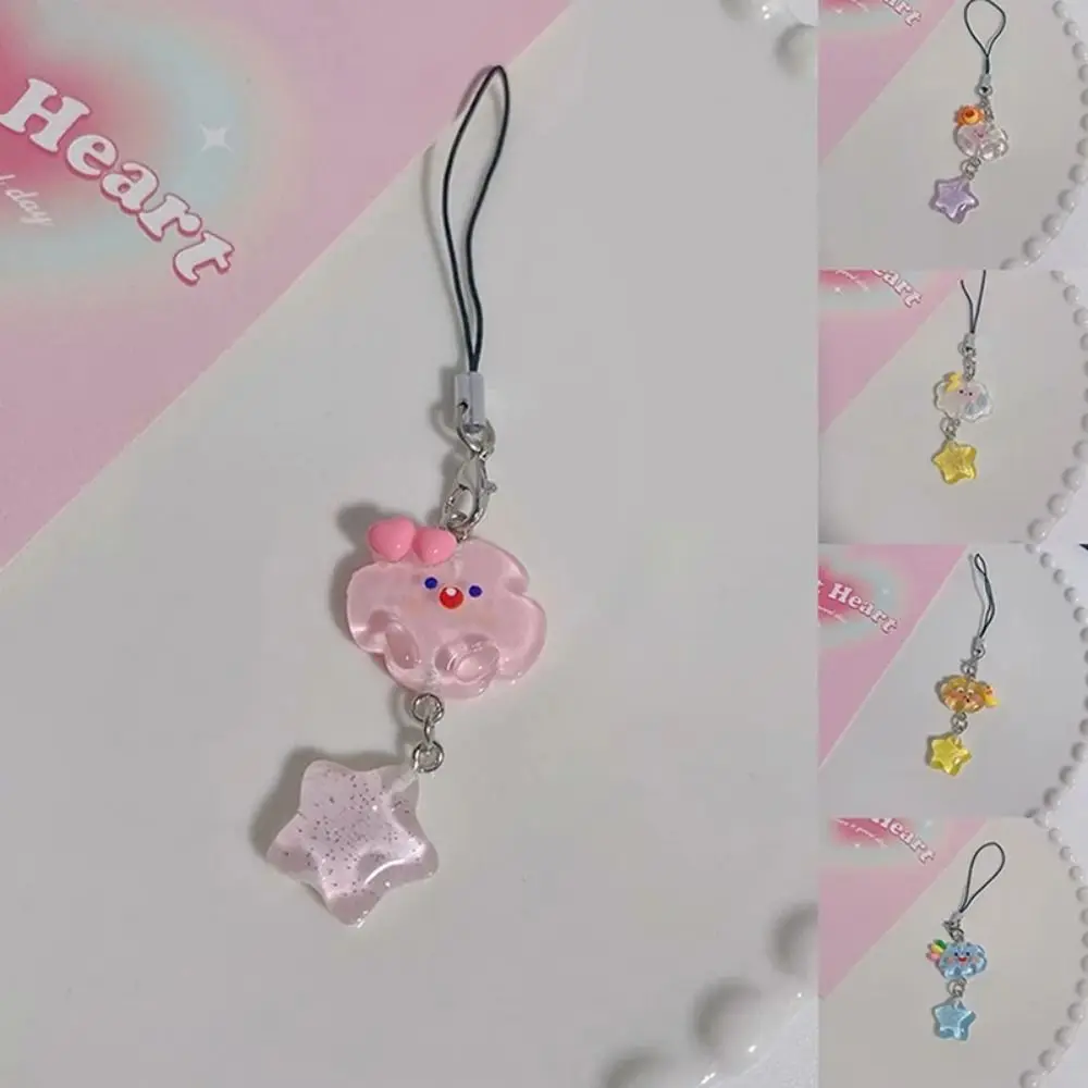 Star Starry Clouds Cell Phone Rope Korean Style Resin Resin Clouds Phone Chains Candy Color Sweet Girls