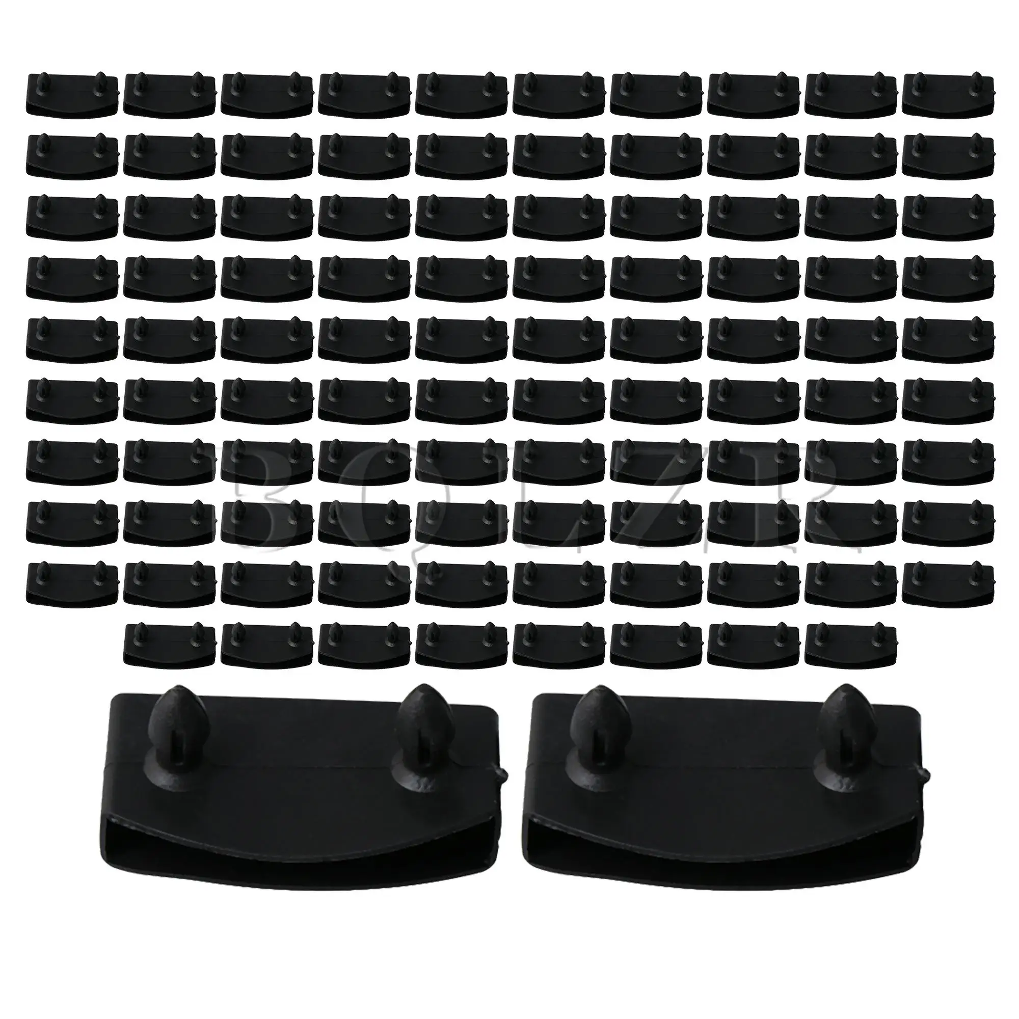 BQLZR 100Pcs Bed Slat Plastic End Cap for Wooden Bed Sofa 55 x 10 mm Black