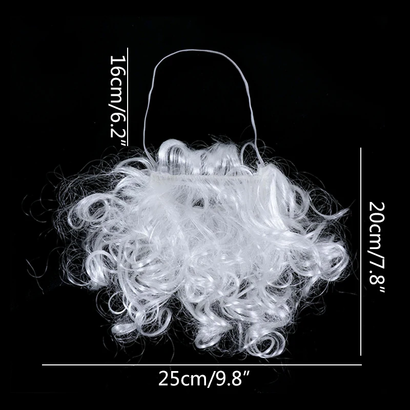 Santa Claus Fake Beard White Moustache Christmas Party Cosplay Props 2025 New Year Decoration Supplies Noel Kids Toy Gift Favors