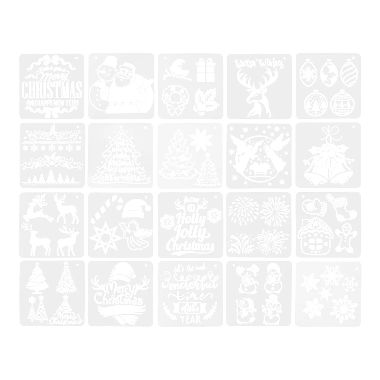 

20 Pcs Drawing Template Tool Christmas Stencils for Crafts Reusable Painting on Wood Christian Supplies The Sign Spraying