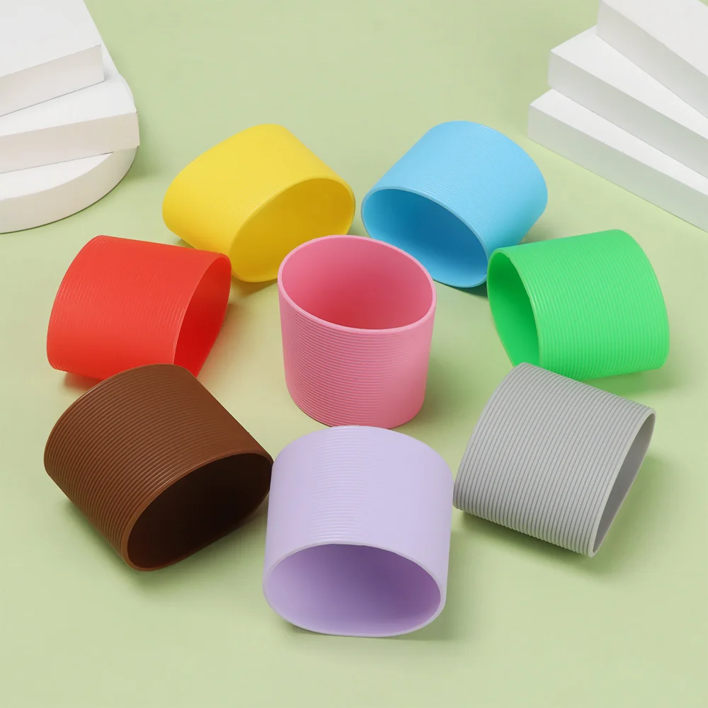 Silicone Cup Sleeve Heat Insulation Bottle Sleeves Non-slip Mug Sleeve Glass Bottle Cover For Mugs Ceramic Coffee Cups Wraps