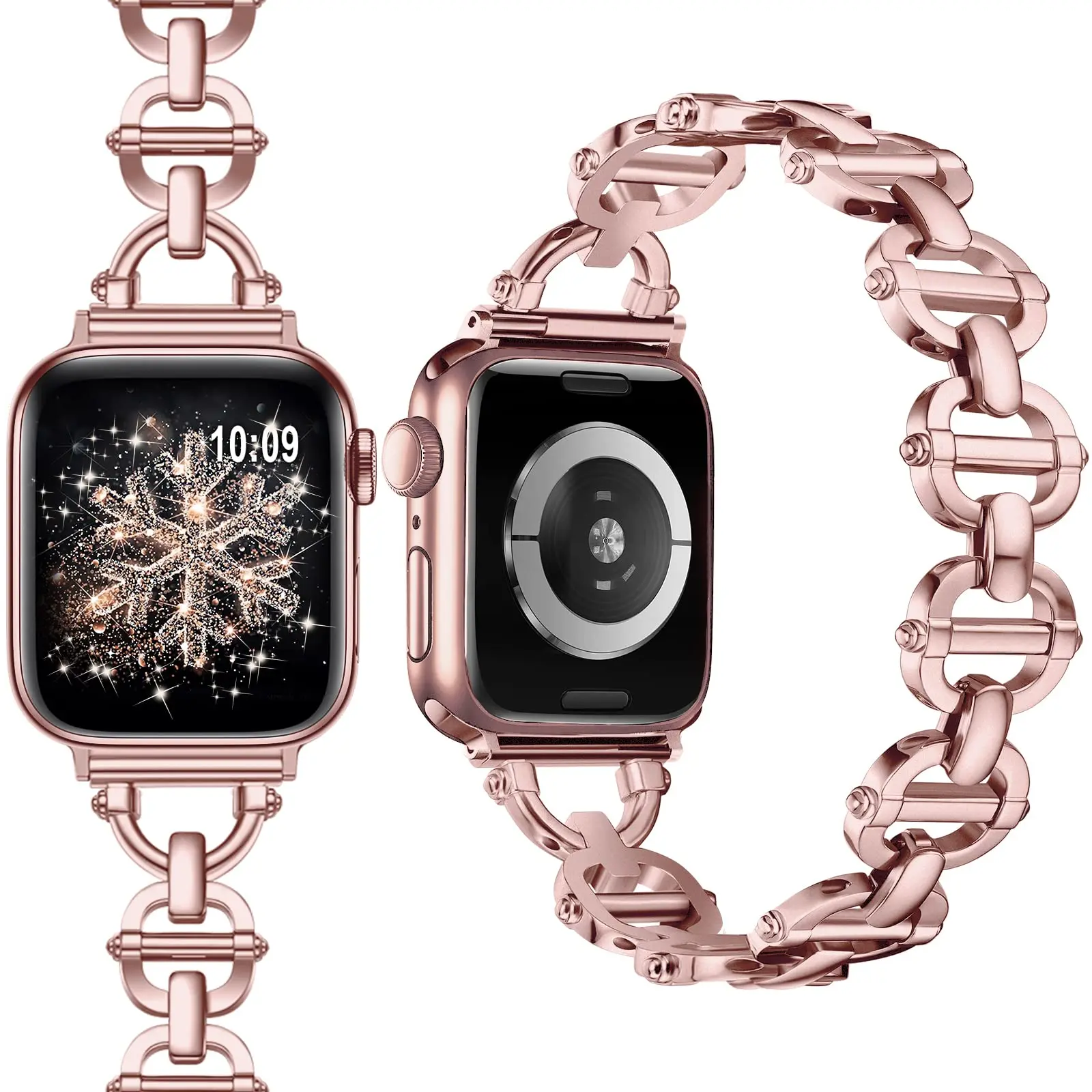 Metal strap for Apple watch band S8 fashion bracelet chain for iwatch87654321SE 40/41 simple style strap for Ultra 49mm wrist