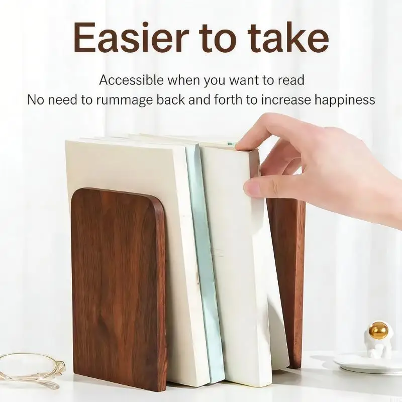 Elegant Bookends Wooden Bookshelfs for Displaying Books, Music Sheets, Books Stand for Display, Book Display Stand