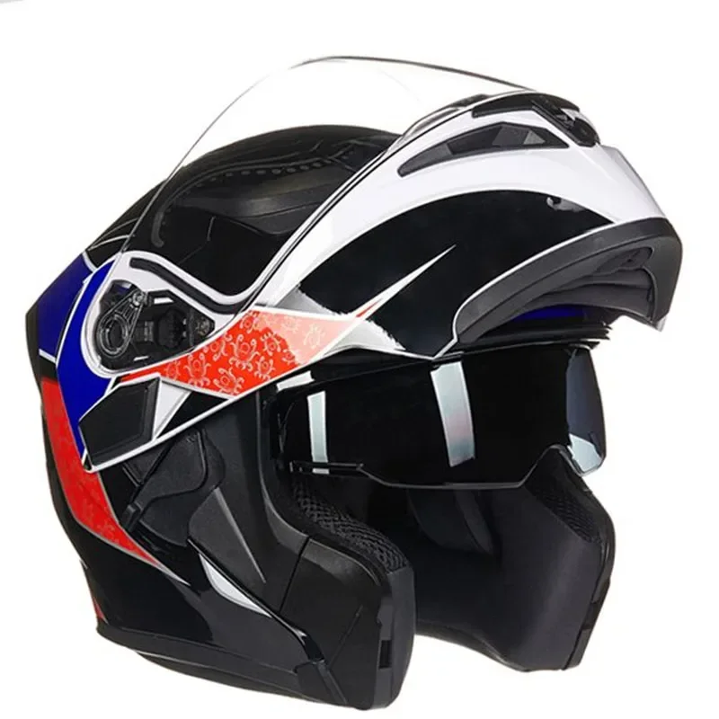 Casco de carreras with double spring, casco de cara complete, Jiekai JK902 Brand, modelo Removable And Washable Inner Lining