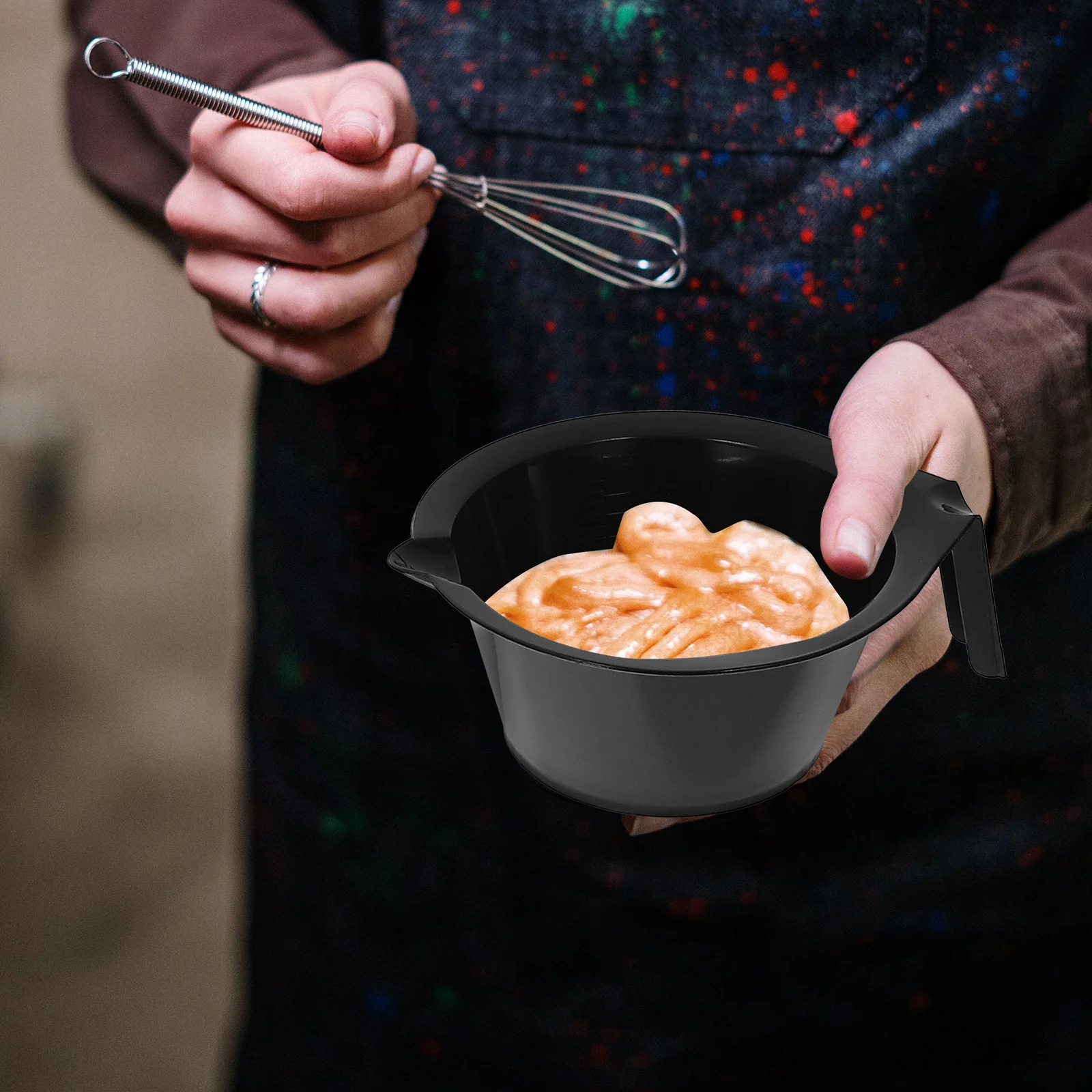 6 قطع من وعاء صبغ الشعر الاحترافي الشفاف مع قياسات متدرجة، قاعدة مثلثة ثابتة للصالون أو الاستخدام المنزلي #2