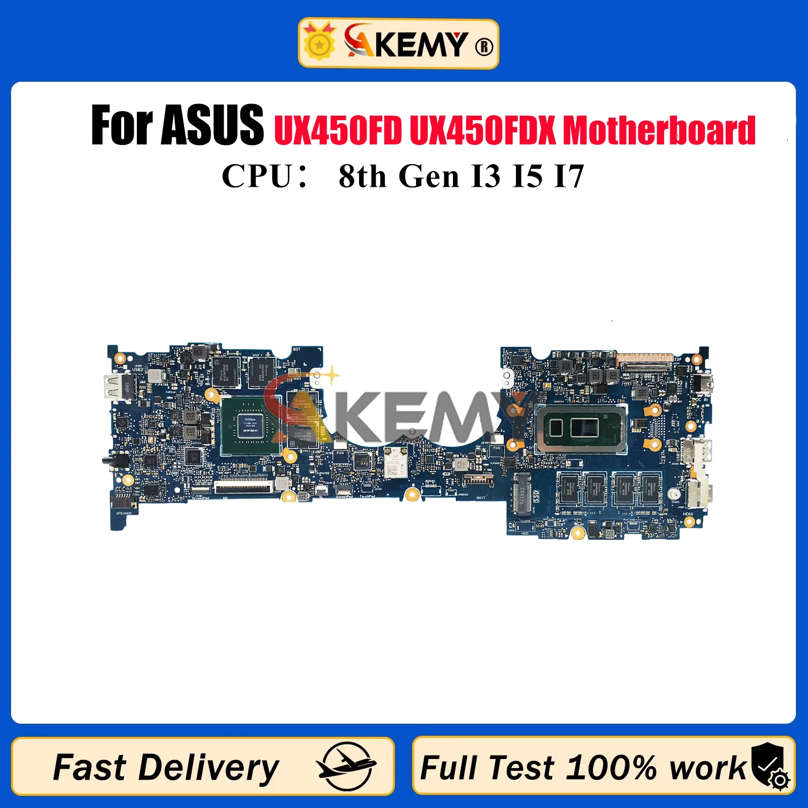 

UX450FDX Laptop Motherboard For ASUS ZenBook UX450F UX450FD UX450FDX Notebook Mainboard With I3 I5 I7 CPU tests OK fast shipping