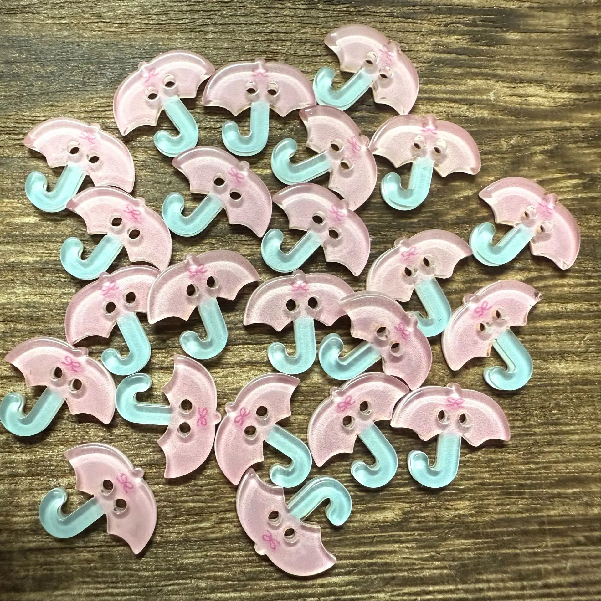 Colorful Cute Cartoon Umbrella Shaped Buttons DIY Small Craft Buttons for Shirts & Cardigans Accessories