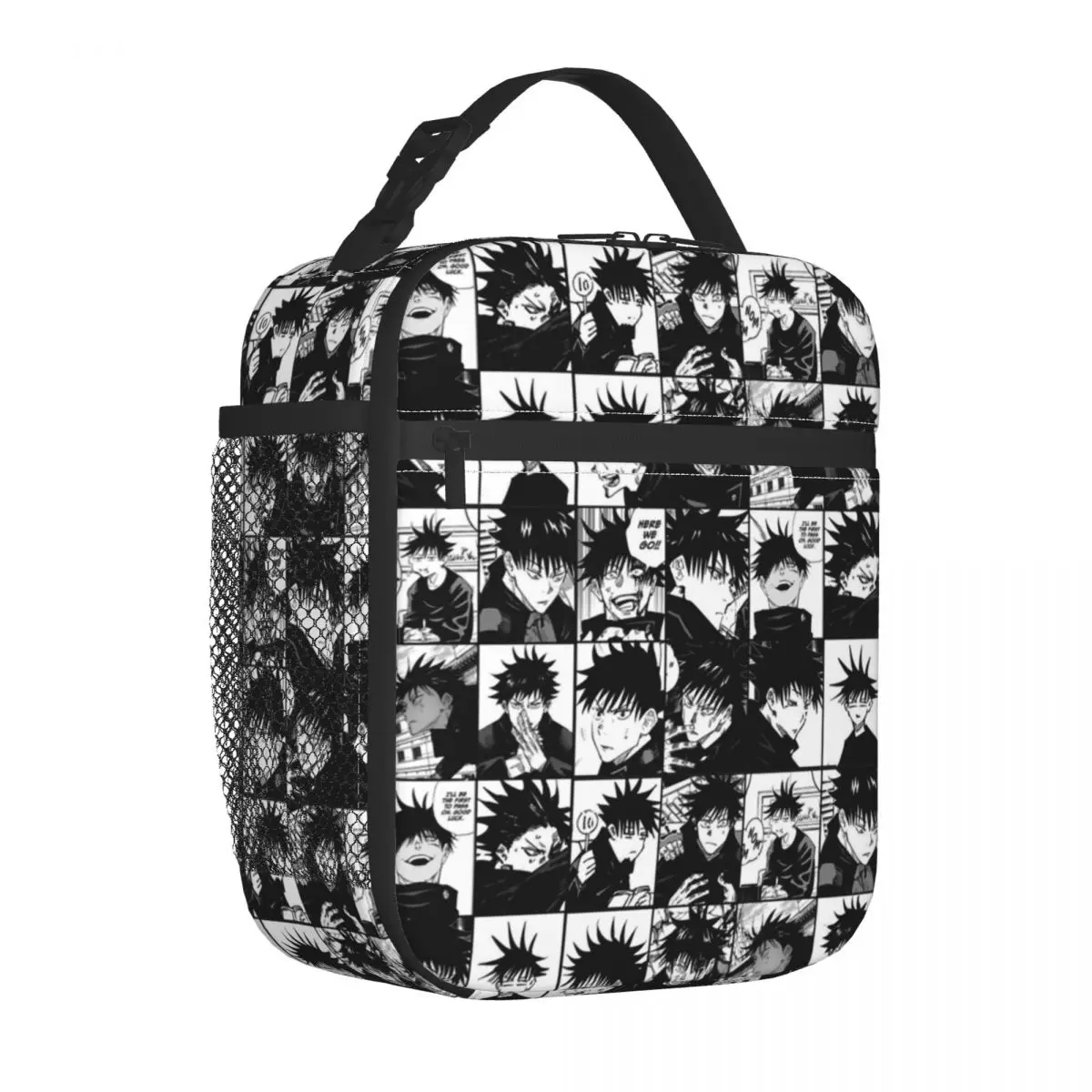 Fushiguro Megumi Manga Insulated Lunch Bag Cooler Bag Meal Container Jujutsu Kaisen Anime Portable Tote Lunch Box Storage Bags