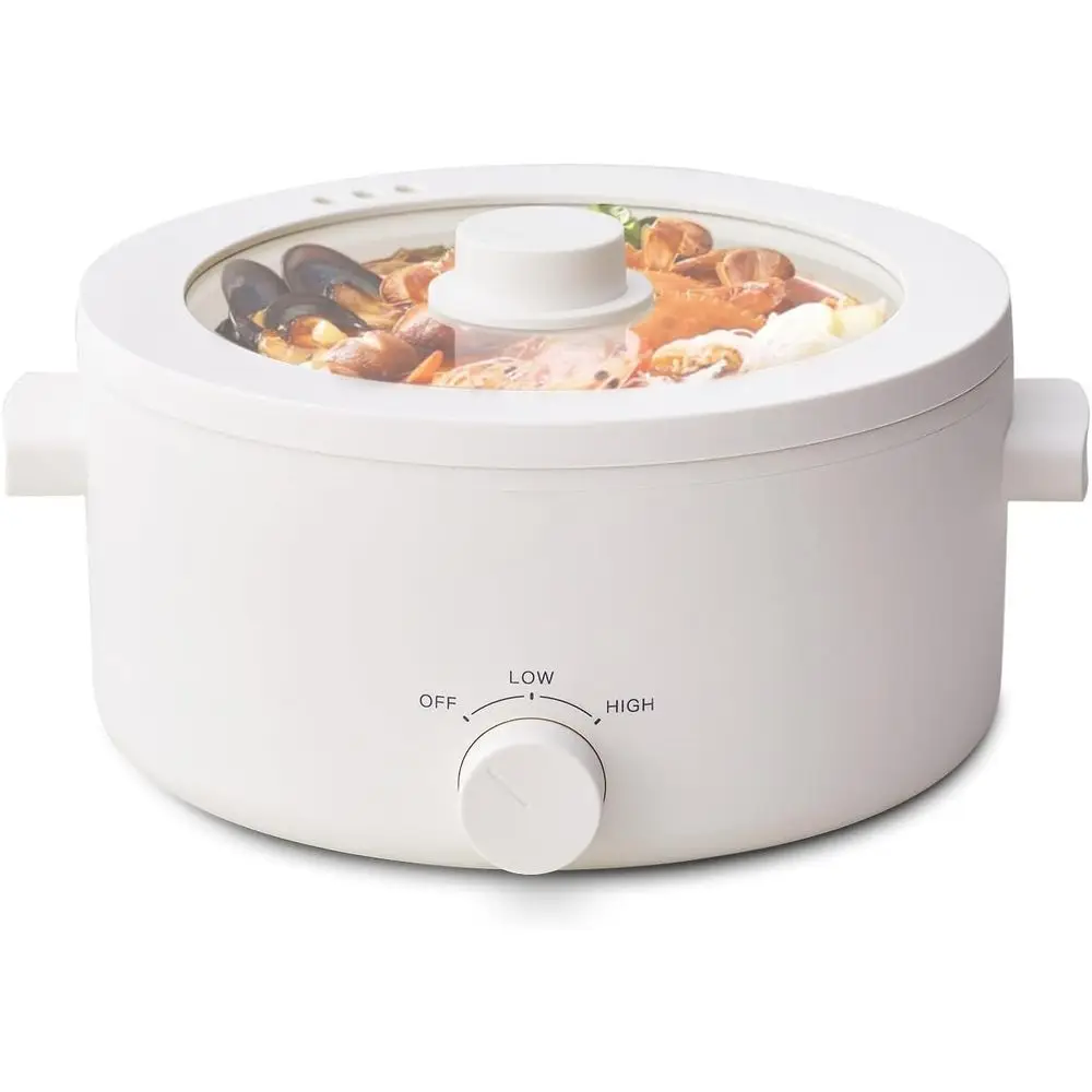 

Electric Hot Pot, 3L Portable Electric Pot with Ceic Non-stick Coating, Dual Power Multi-unctional Romen Cooker or Steak, Pasta,