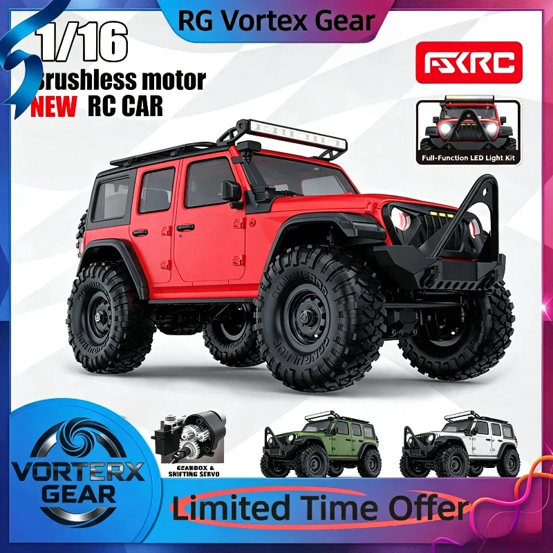 【In Stock】New R1601-1upgraded Version Remote Control Car 1/16 Dual Speed Gearbox Brushless Off-Road Four-Wheel Drive Remote Toy