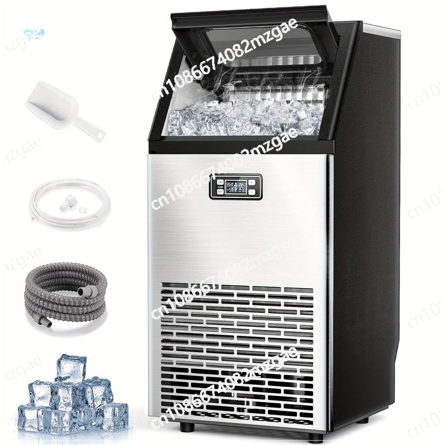 

Stains Steel Ice Maker 100 Lbs/24H Commercial Ice Maker