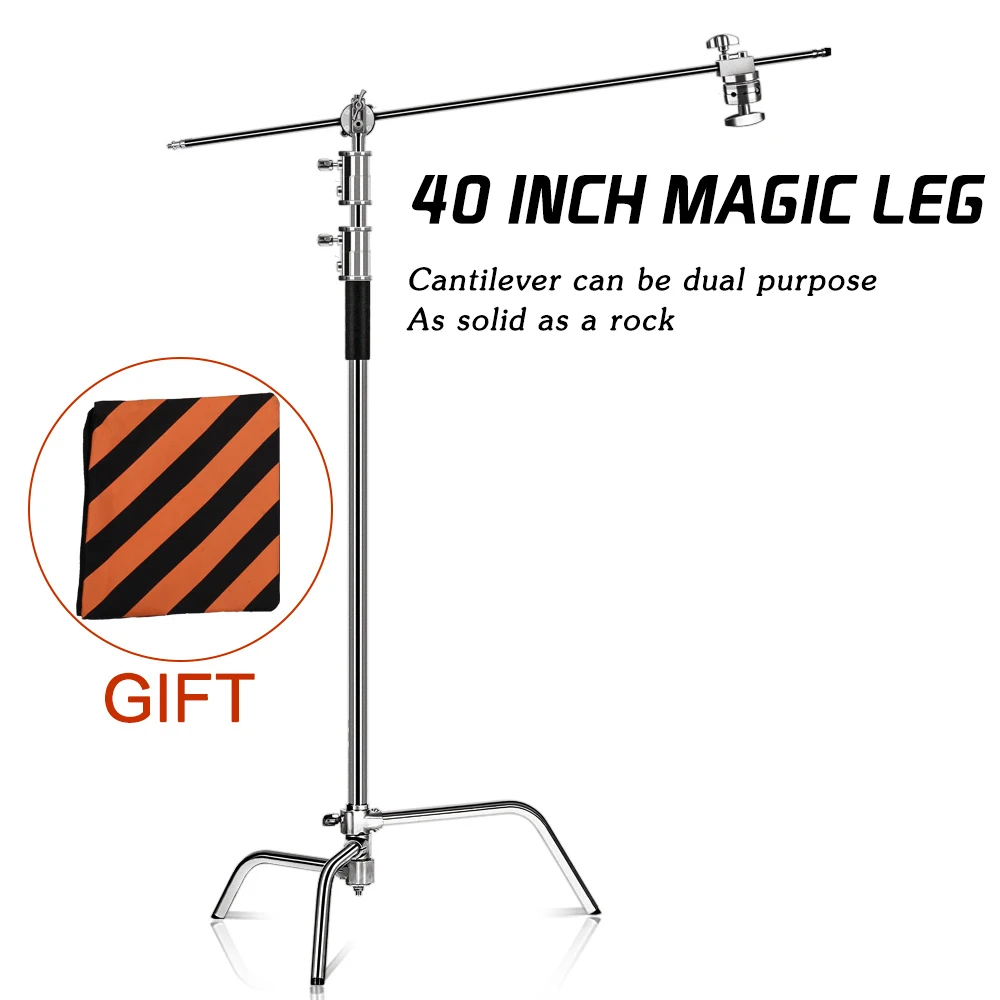 Photography Light Stand C-Stand Magic Leg Lamp Holder With pulley Adjustable Metal Tripod For Photography Photo Studio Softbox