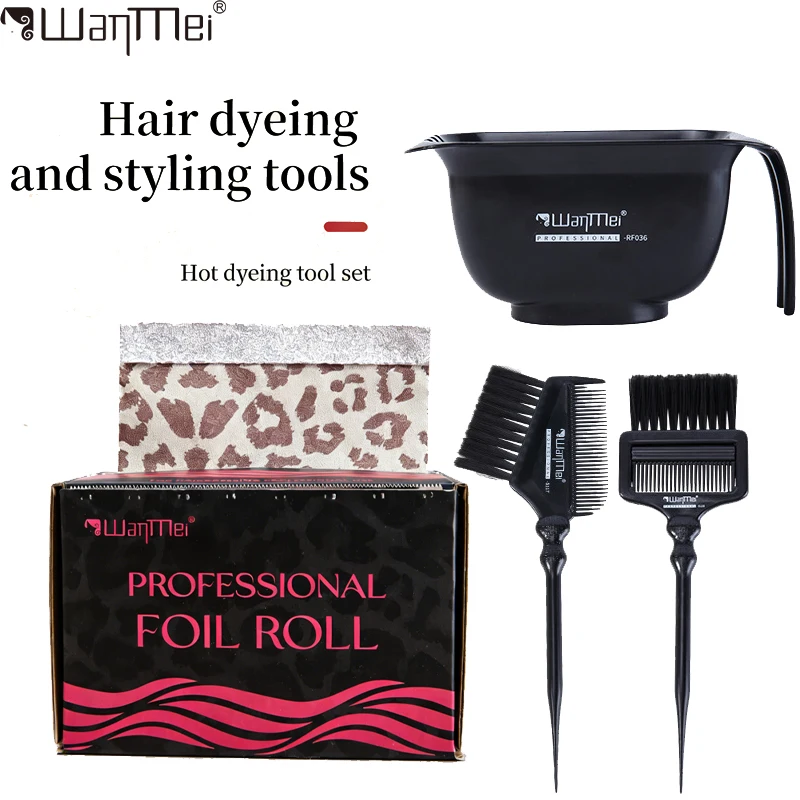 

3/4Pcs Professional Hair Coloring Kit - Hair Dye Bowl, Brushes, and Aluminum Foil Set for Salon DIY & Home Hair Styling