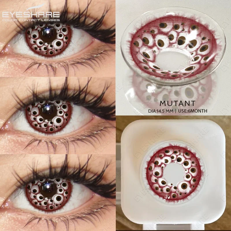 EYESHARE Cosplay Farbige Kontaktlinsen für Augen, jährliche Verwendung, Make-up, verrückte Halloween-Schönheit, rote Kontaktlinsen, Augenkosmetik – Detail 12