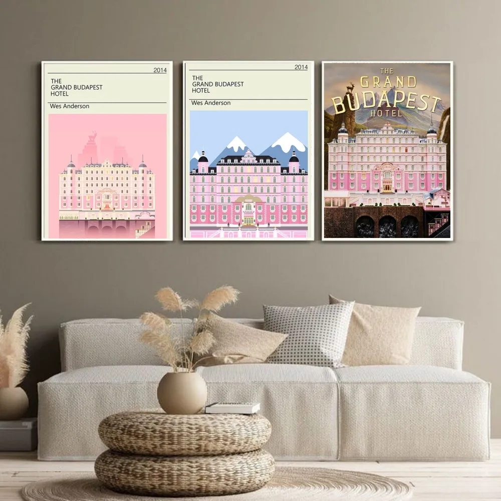 الفيلم ملصق فني G-Grand Budapest فندق HD ذاتية اللصق جدار الفن لغرفة المعيشة غرفة نوم لا تتلاشى ملصقات ديكور المنزل الحديث