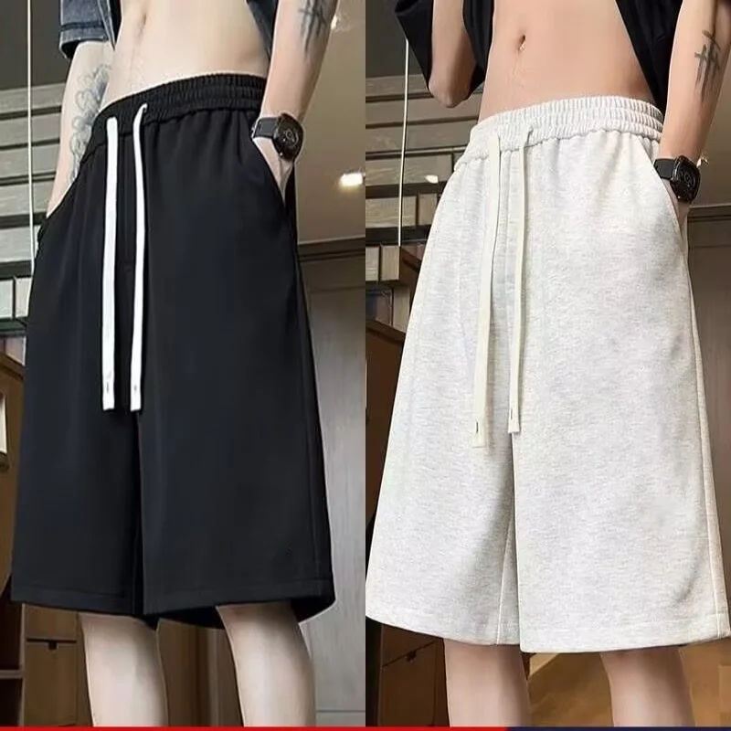 Popular new style trendy temperament ribbed striped casual shorts for men's summer trend outerwear