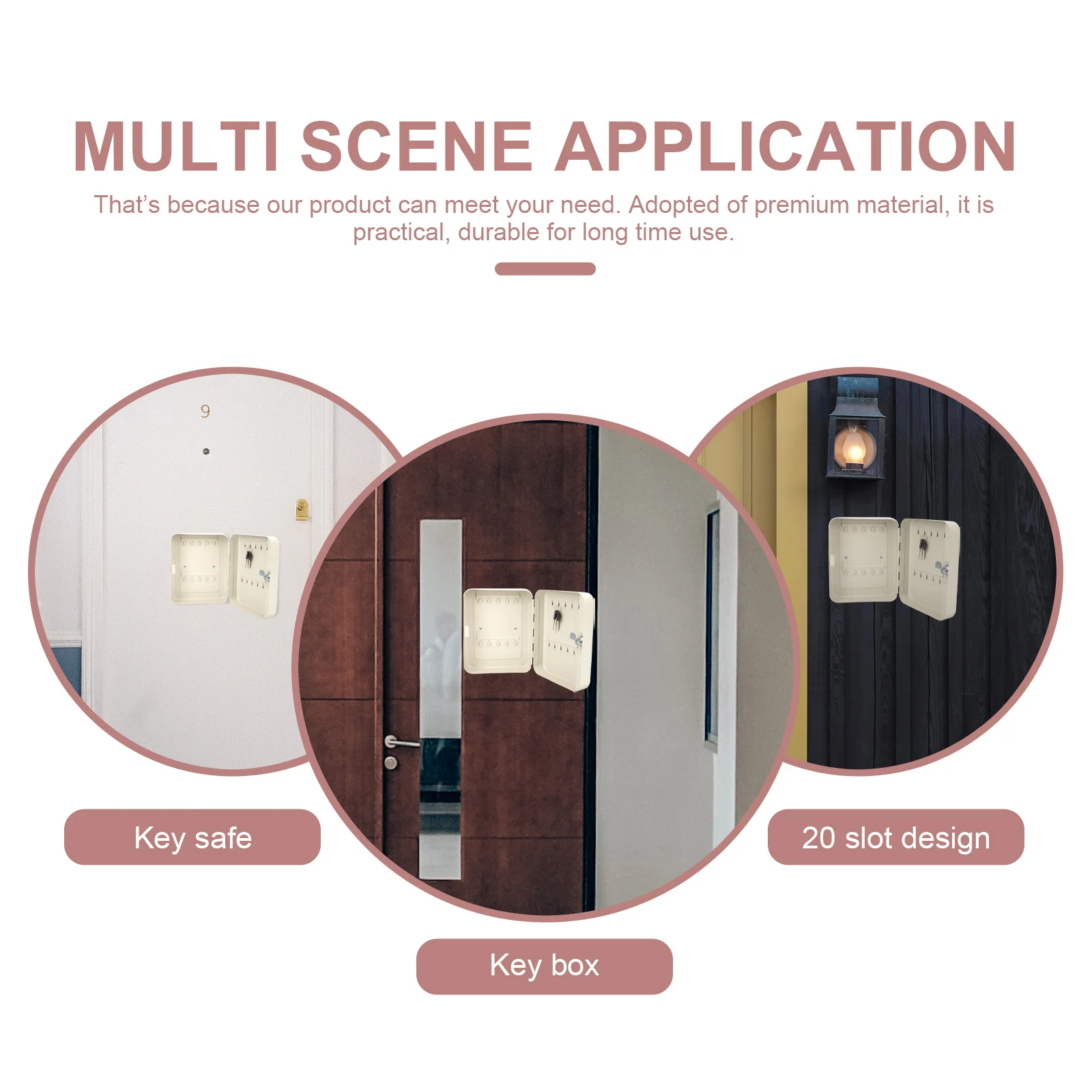 مجموعة واحدة من تصميم قفل خزانة المفاتيح المقاوم للاهتراء لمستشفى المدرسة المنزلية المثبتة على الحائط بفتحات متعددة منظم تخزين المفاتيح #3