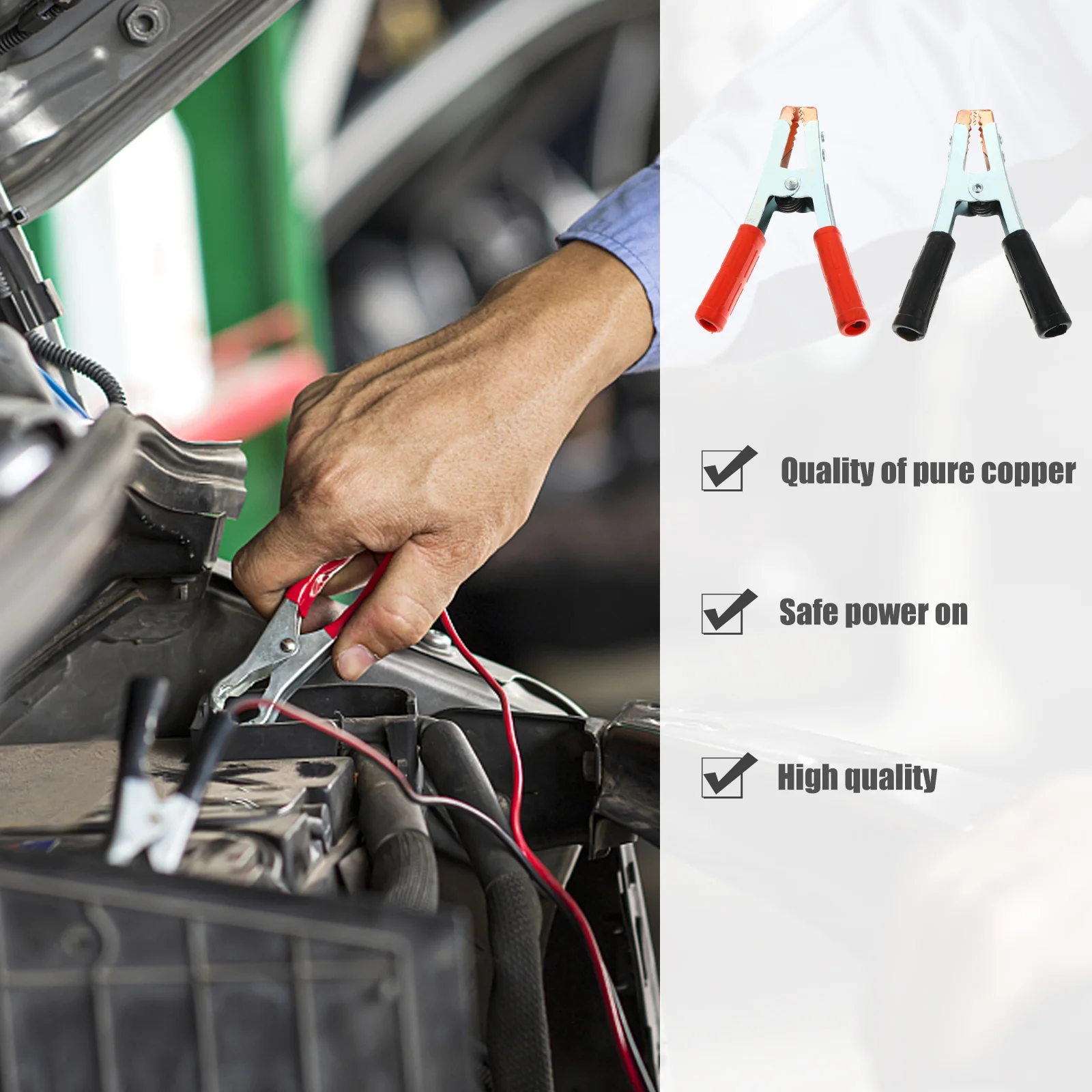 

4Pcs Copper Spring Loaded Car Charging Clip Alligator Clamp Electric Test Clip Lead Probe Durable Non-Slip