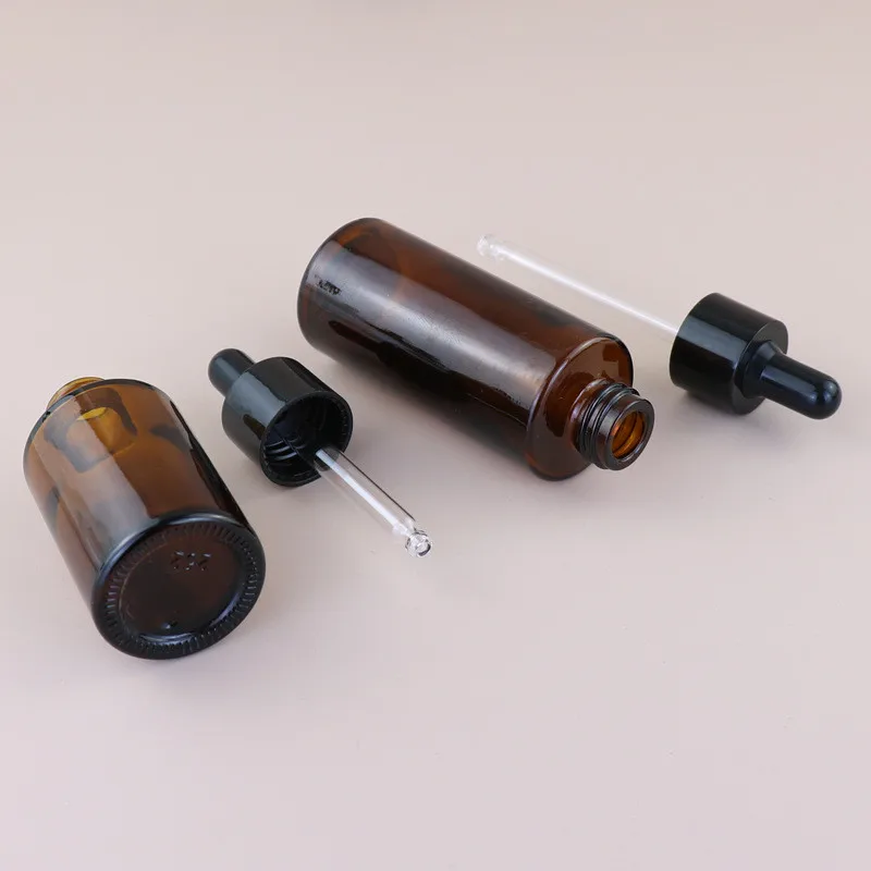 Empty Dropper Bottle Brown/Clear/Matte Essential Oil Glass Aromatherapy Liquid 20/30/50ml Drop for Massage Pipette Refillable
