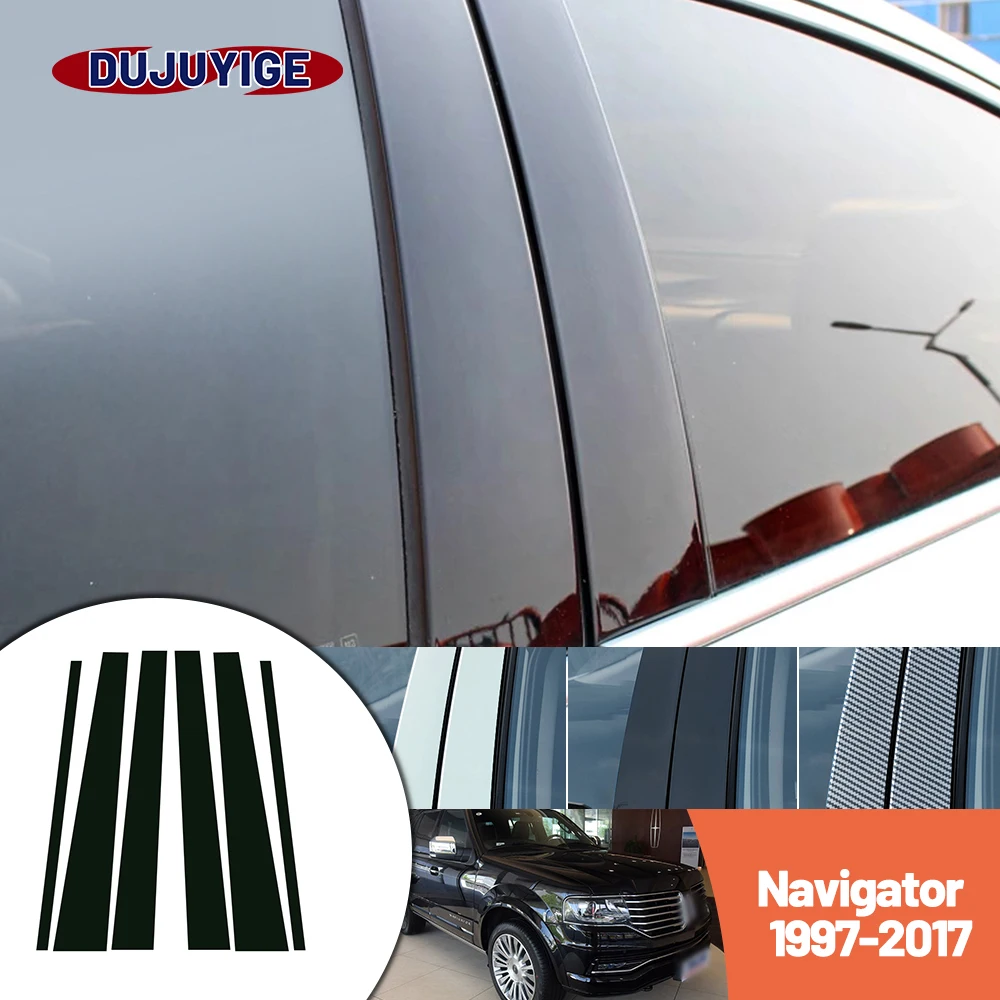 

Bright black carbon fiber door and window B C Pillar sticker suitable For Lincoln Navigator 1997-2017 1998 1999 2000 2001 2002