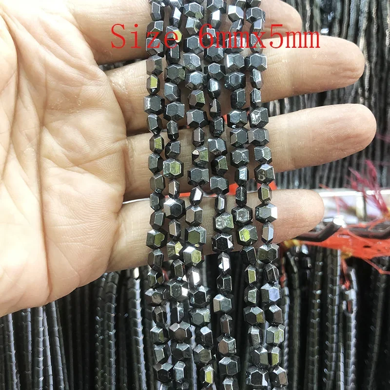 Black Natural Stone Loose Beads Rose Owl Fish Moon Hematite Spacer Bead for Jewelry Making DIY Bracelet Necklace Accessories 15