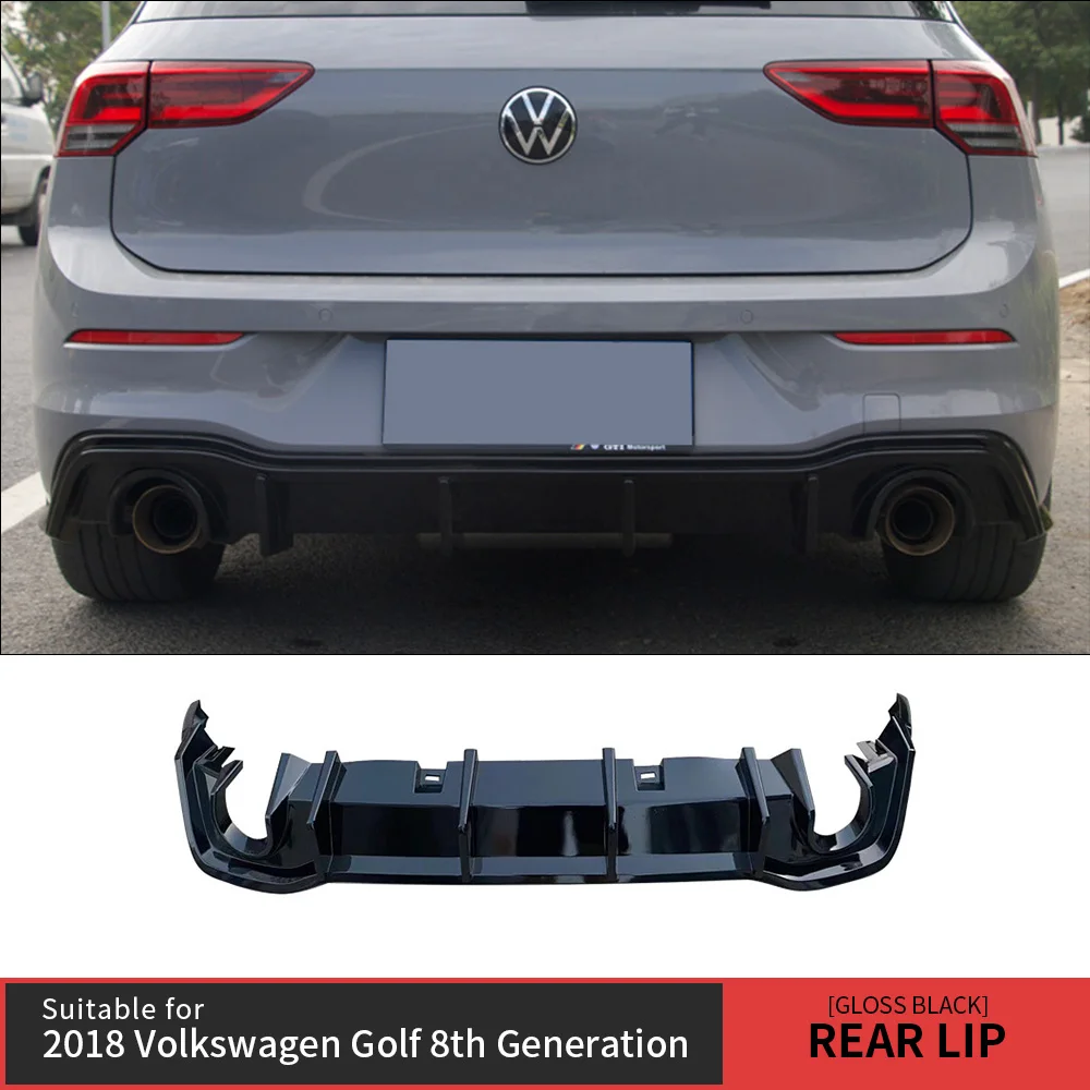 

Rear Diffuser For Volkswagen Golf MK8 2018-2024 Glossy Black Sport Rear Bumper Lip Spoiler Rear Lip Accessories Car Update