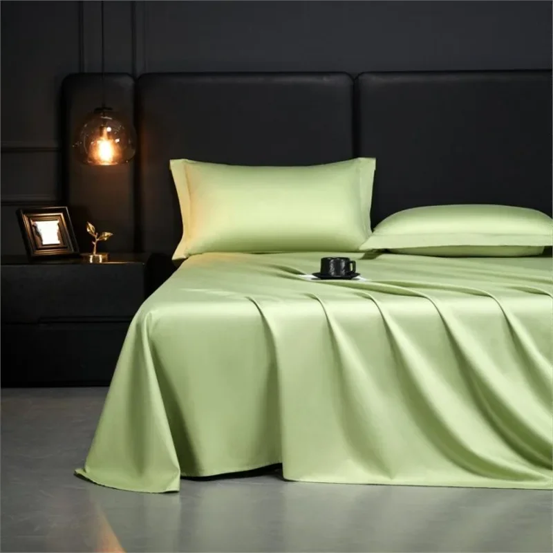 Luxury 100 Count Xinjiang Long Staple Cotton Bed Sheet Set 100 Percent Pure Cotton Sateen Weave Flat Sheet For Single Double Bed