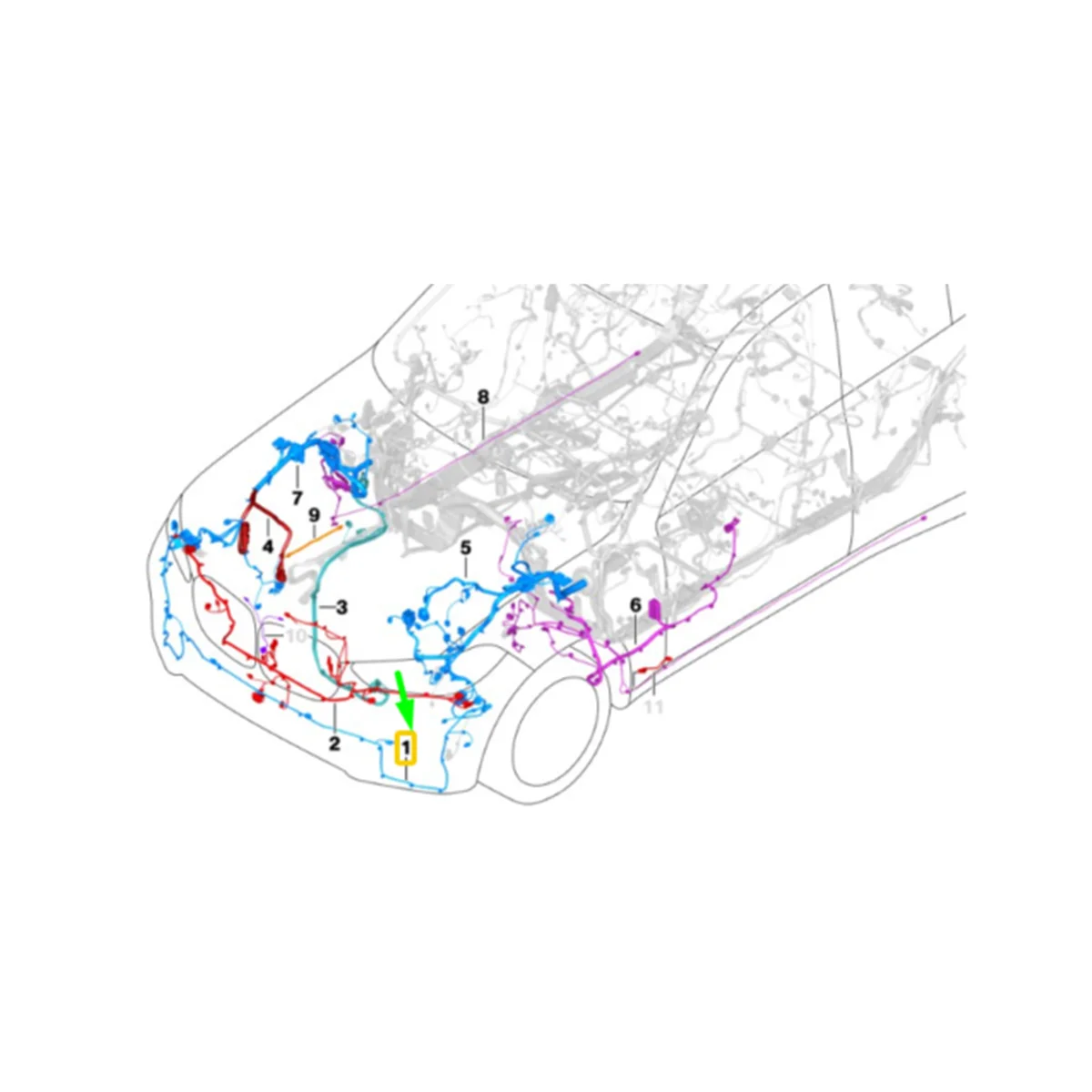 Set di cavi per cablaggio paraurti anteriore per auto 61128712283 per BMW X5 G05 2018-2022 25DX 30DX 40IX 45EX Radar PDC cablaggio per ausilio al parcheggio