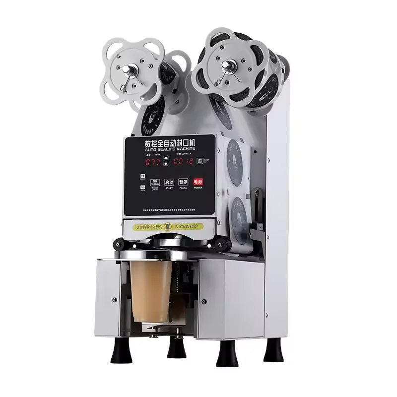 Good Quality Easy Operation Automatic Commercial Bubble Tea Paper Plastic Cup Sealer Machine