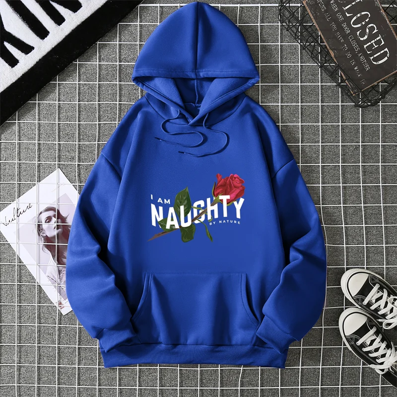 เสื้อฮู้ดพิมพ์ลายกราฟิกกุหลาบวินเทจน่ารัก ปี 2025 แขนยาว แฟชั่นลำลองสำหรับผู้หญิง