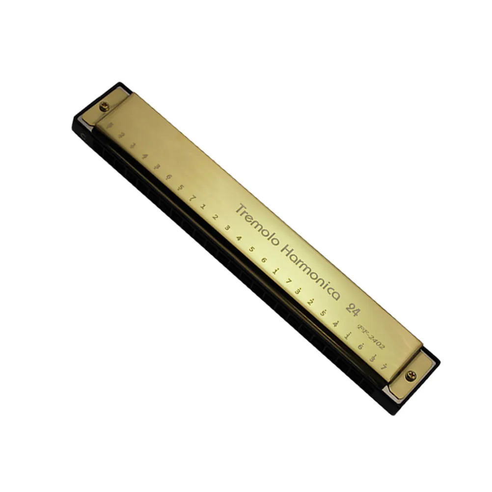 

Гармоника с 24 отверстиями, позолоченная, для начинающих, детей, для изучения музыки, блюза, фолка, поп-музыки, музыкальный инструмент