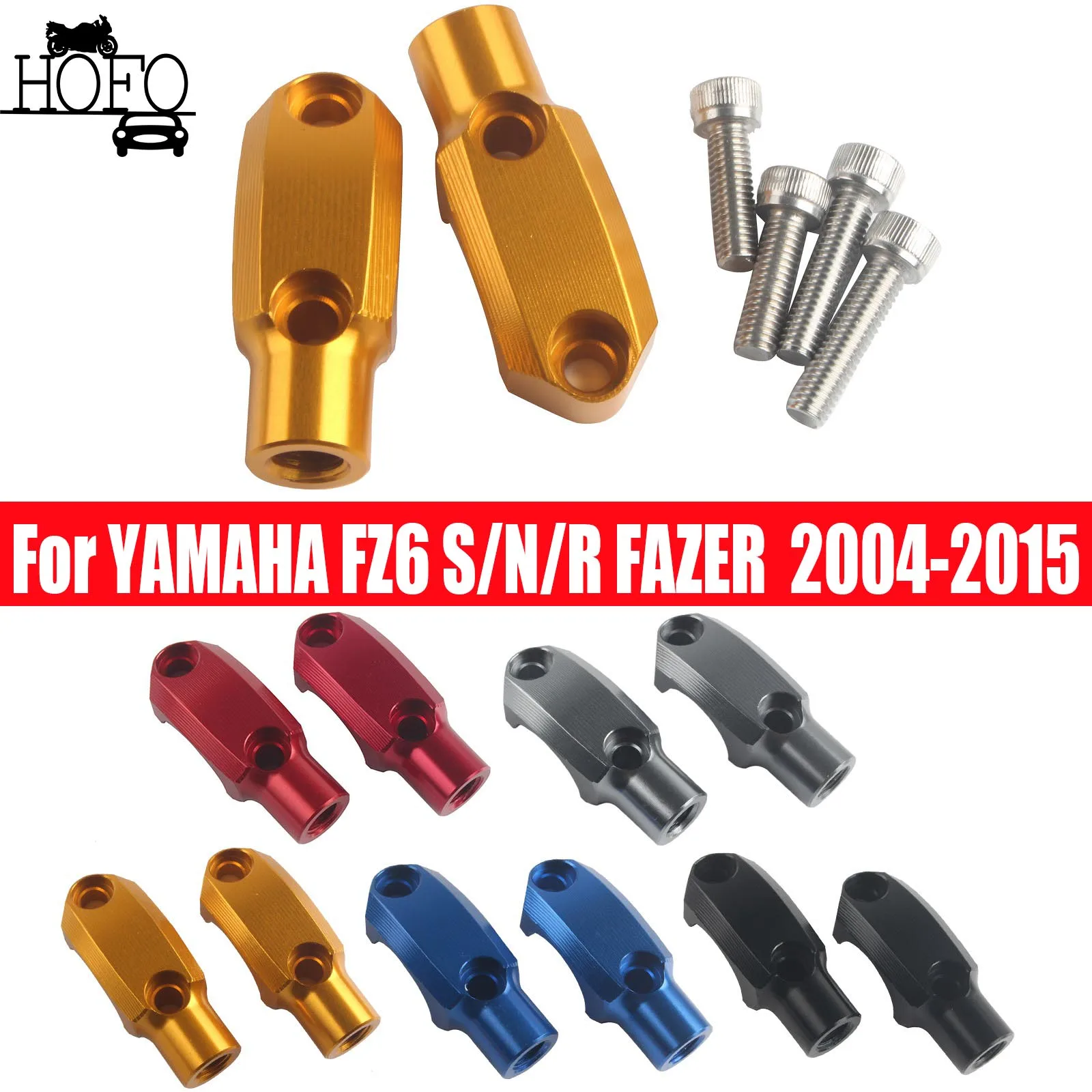 

Handlebar Rearview Mirror Adapter Holder Bracket For YAMAHA FZ6 S/N/R FAZER 2004-2015 FZ6 FZ8 FZ1 FAZER