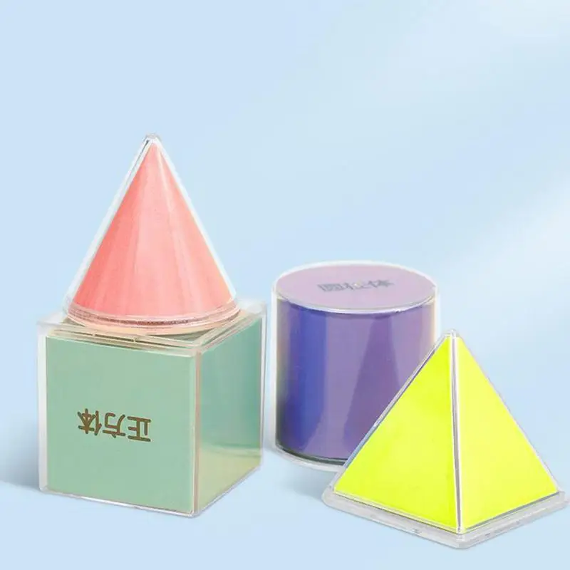 3D Geometric Shapes for Teaching Colorful building Blocks Solid Funny Classroom Math Teacher Manipulatives Supplies