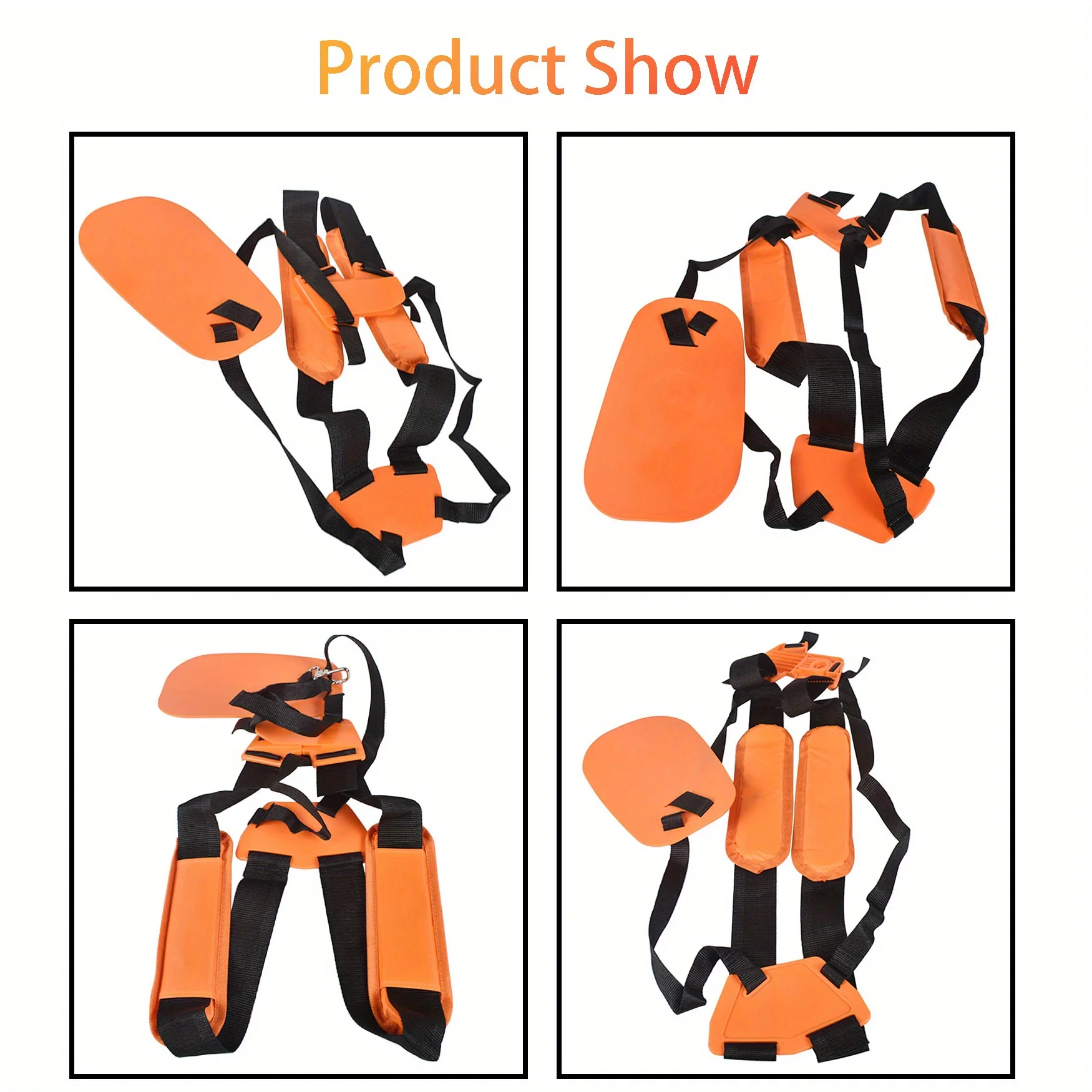 トリマーハーネス ウィードイーターストラップ 交換用 調節可能なダブルショルダー芝刈り機 ナイロンベルト 刈払機 庭の芝生用