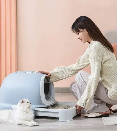 

Ящик для мусора для кошек, высококачественные товары для домашних животных, мусорное ведро для кошек, закрытый большой барабанный ящик, дезодорирующий и брызгозащищенный кошачий туалет